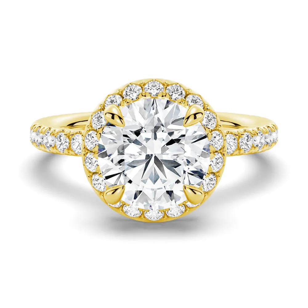 Round Brilliant Micropavé Halo Moissanite Engagement Ring sold by MSBLUE Jewelry product image thumbnail 2