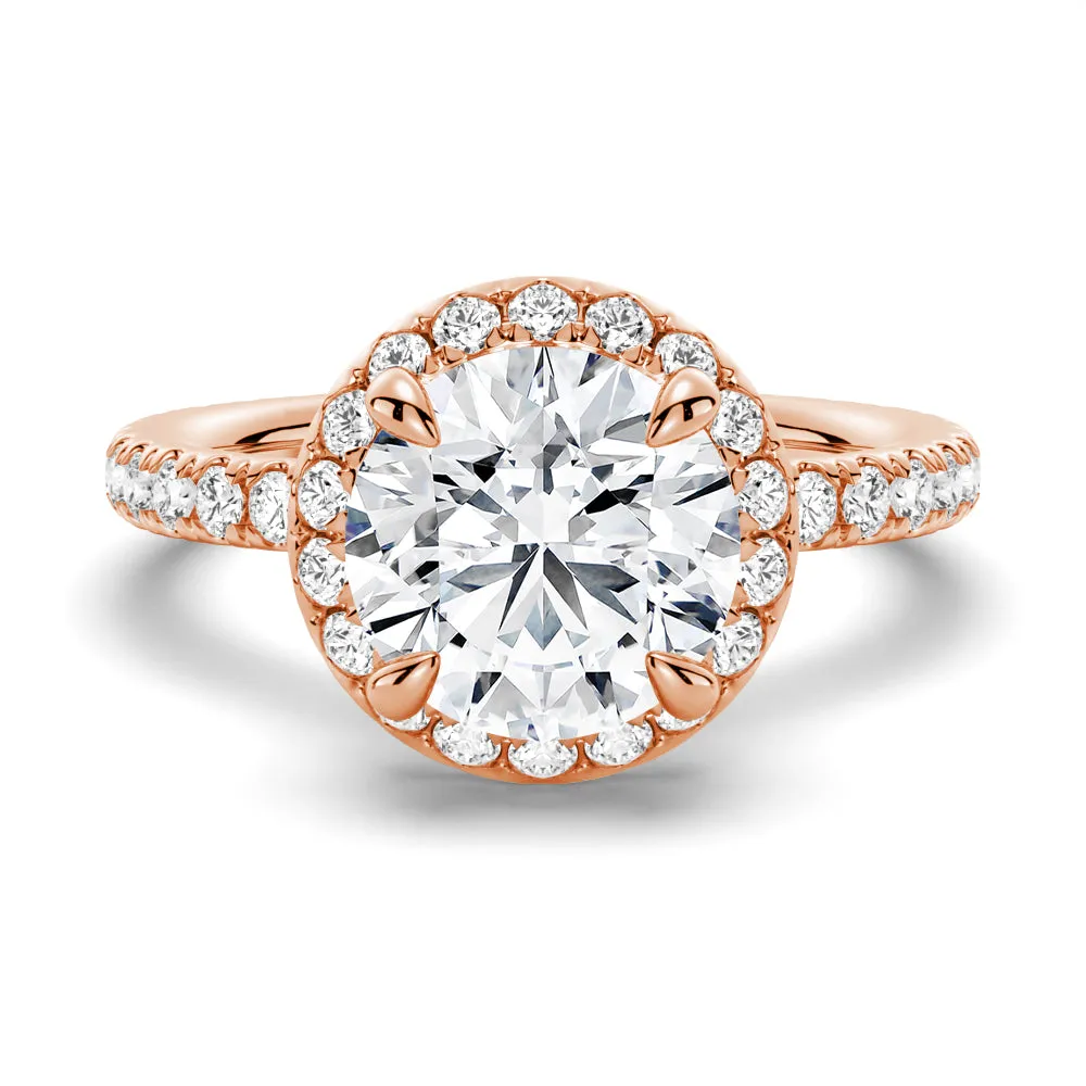 Round Brilliant Micropavé Halo Moissanite Engagement Ring sold by MSBLUE Jewelry product image thumbnail 3