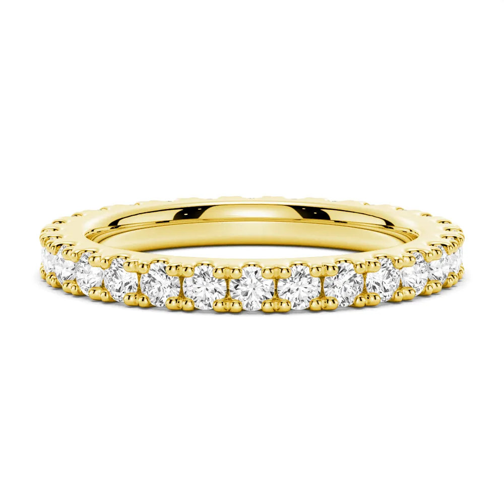 French Pave Round Cut Moissanite Eternity Band sold by MSBLUE Jewelry product image thumbnail 2