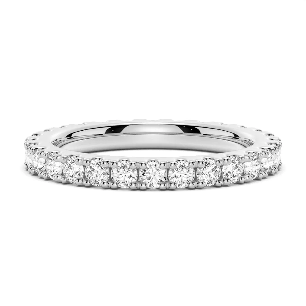 French Pave Round Cut Moissanite Eternity Band sold by MSBLUE Jewelry