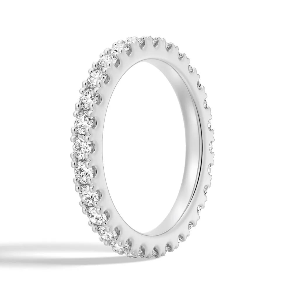 French Pave Round Cut Moissanite Eternity Band sold by MSBLUE Jewelry product image thumbnail 4