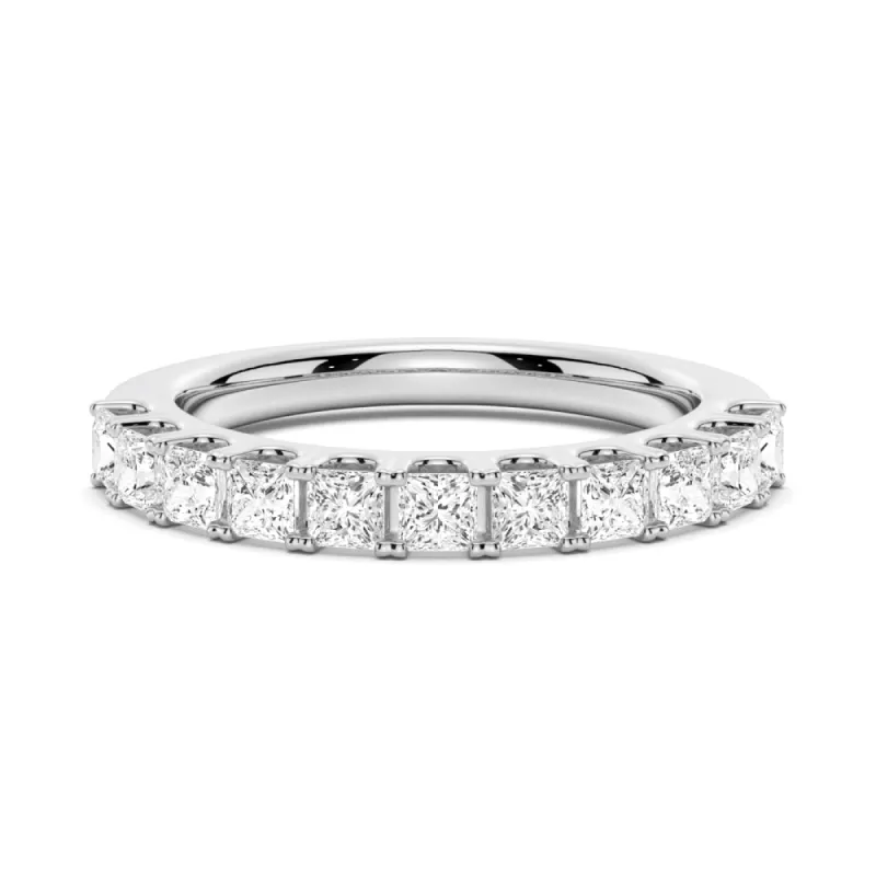 1.65 ctw Princess Cut Moissanite Half Eternity Band sold by MSBLUE Jewelry
