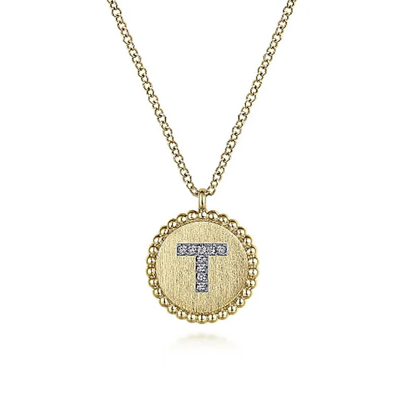 Initial T Medallion Necklace sold by MSBLUE Jewelry product image thumbnail 2