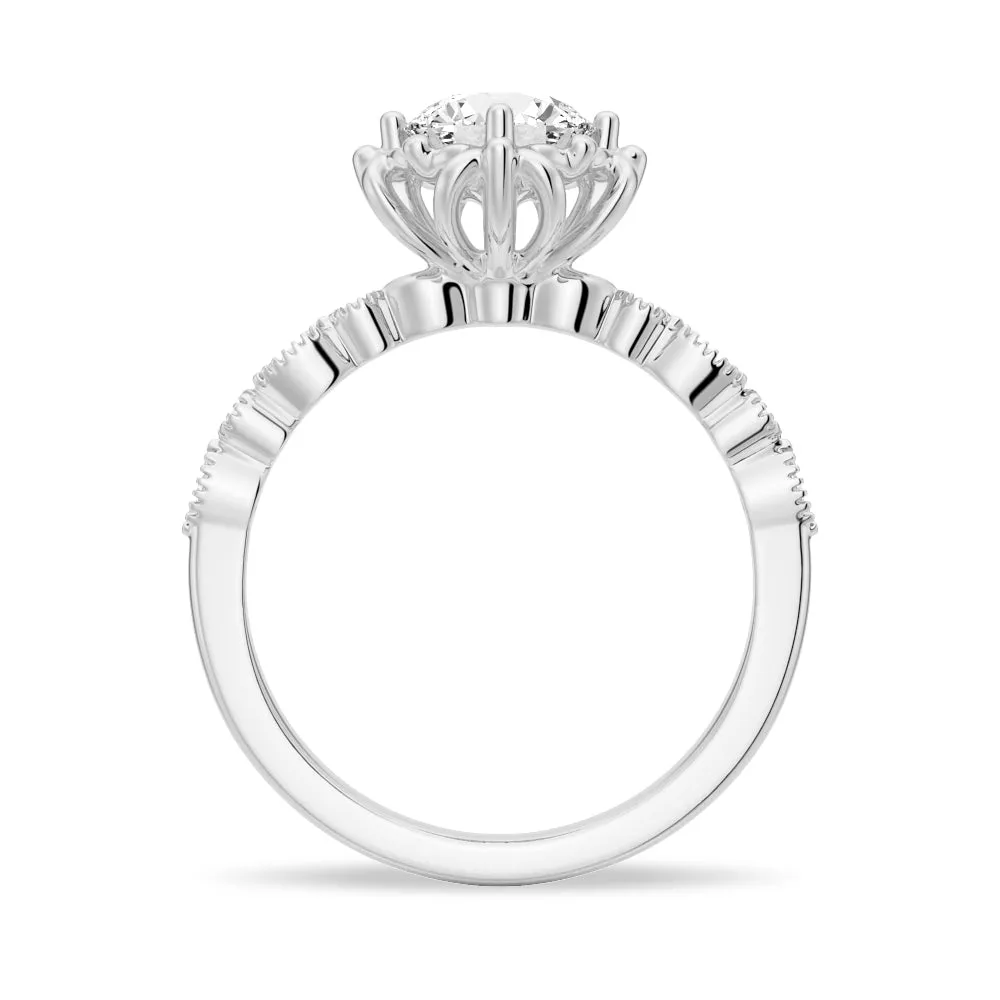 1 CT. Elegant Round-Cut Engagement Ring sold by MSBLUE Jewelry product image thumbnail 4