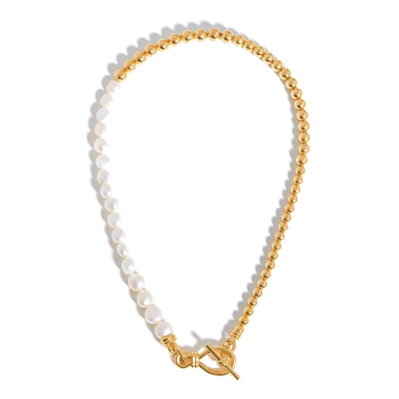 6mm Freshwater Cultured Pearl Beaded Bar Necklace sold by MSBLUE Jewelry