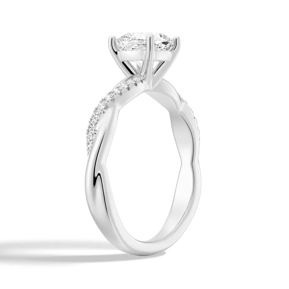 1.5 CT. Twist Vine Cushion-Cut Moissanite Engagement Ring sold by MSBLUE Jewelry product image thumbnail 2