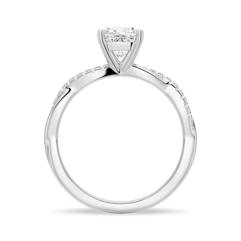 1.5 CT. Twist Vine Cushion-Cut Moissanite Engagement Ring sold by MSBLUE Jewelry product image thumbnail 4
