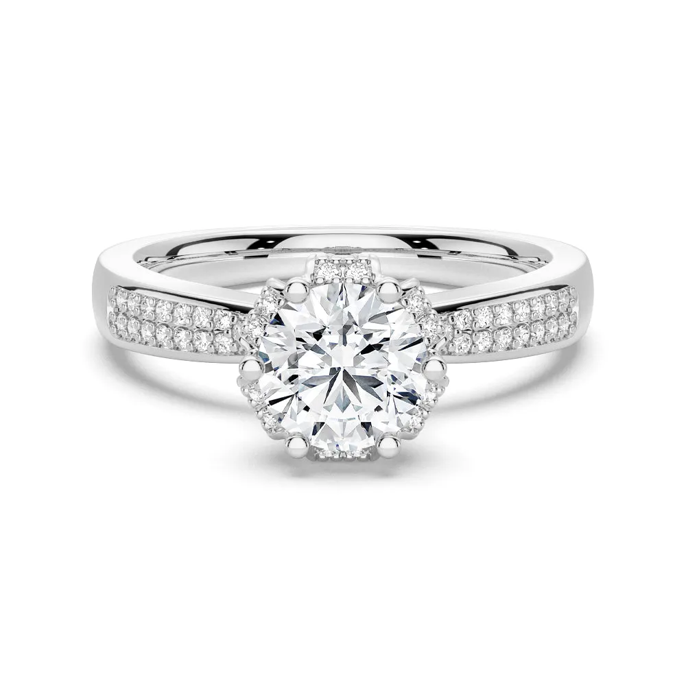 1 CT. Unique Halo Round Cut Engagement Ring sold by MSBLUE Jewelry