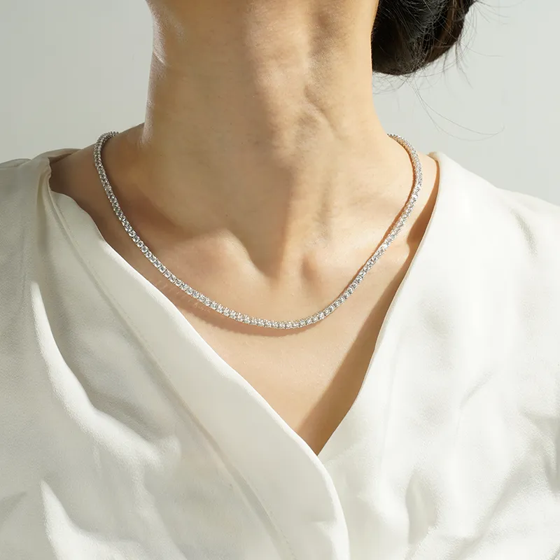 3mm Iced Moissanite Tennis Chain sold by MSBLUE Jewelry product image thumbnail 3