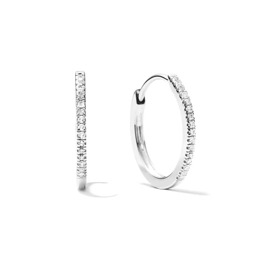 Pave Moissanite Huggie Hoop Earrings sold by MSBLUE Jewelry product image thumbnail 2
