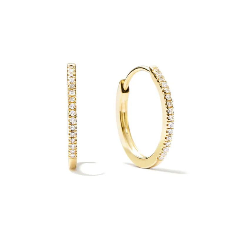 Pavé Lab Grown Diamond Medium Hoop Earrings sold by MSBLUE Jewelry