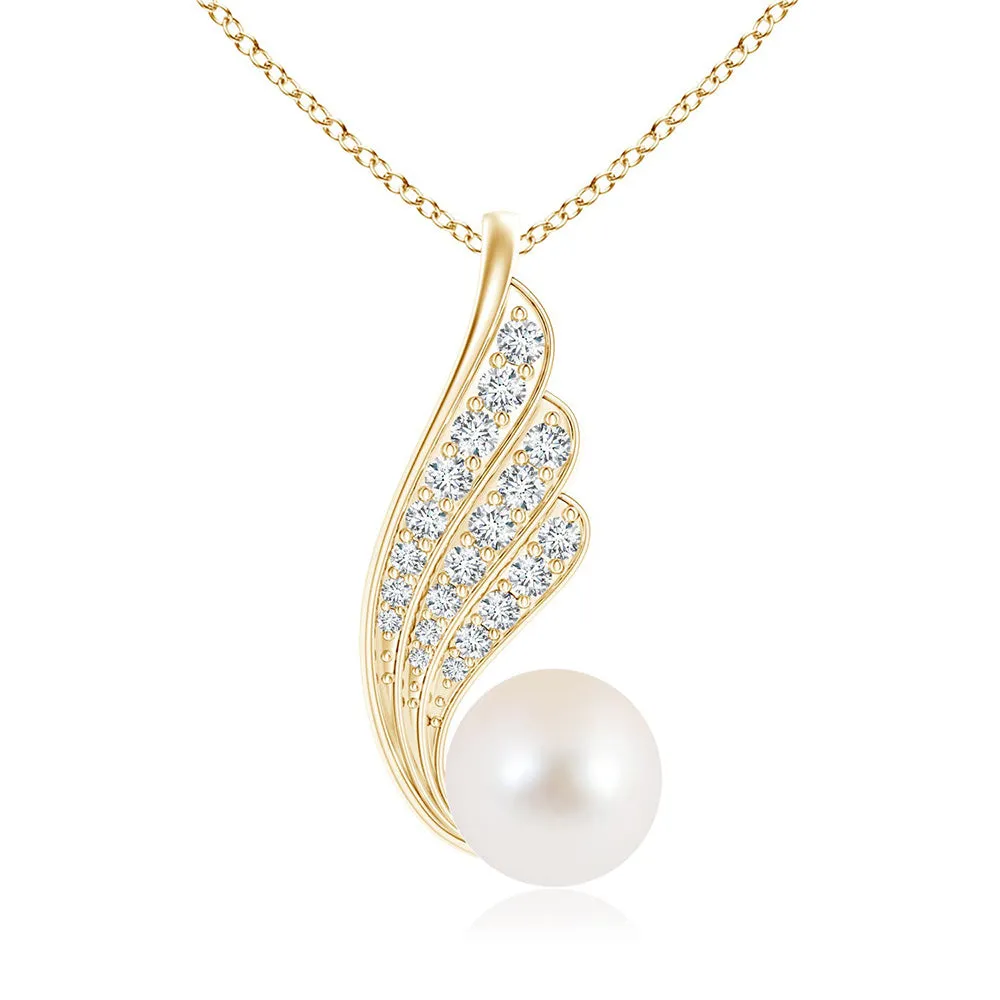 8mm Freshwater Cultured Pearl Angel Wing Inspired Pendant sold by MSBLUE Jewelry product image thumbnail 2