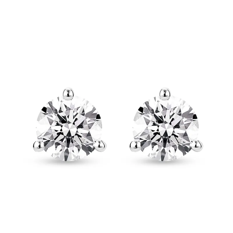 2 ctw Round Moissanite 3 Prong Solitaire Stud Earrings sold by MSBLUE Jewelry