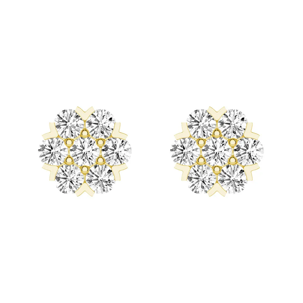 Classic Cluster Flower Moissanite Earrings sold by MSBLUE Jewelry product image thumbnail 2