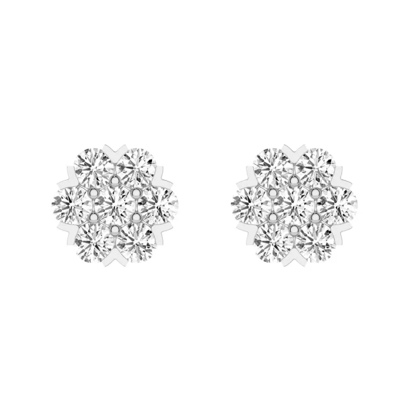 Classic Cluster Flower Moissanite Earrings sold by MSBLUE Jewelry
