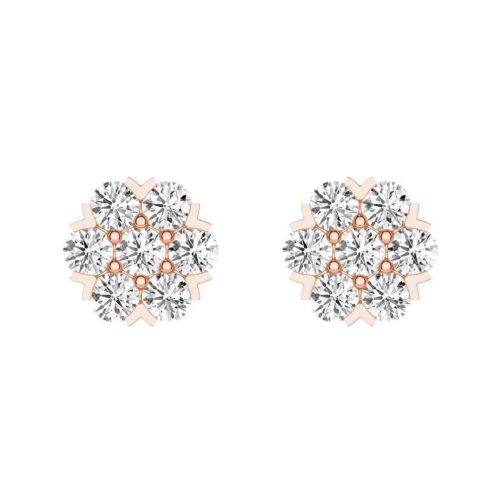 Classic Cluster Flower Moissanite Earrings sold by MSBLUE Jewelry product image thumbnail 3