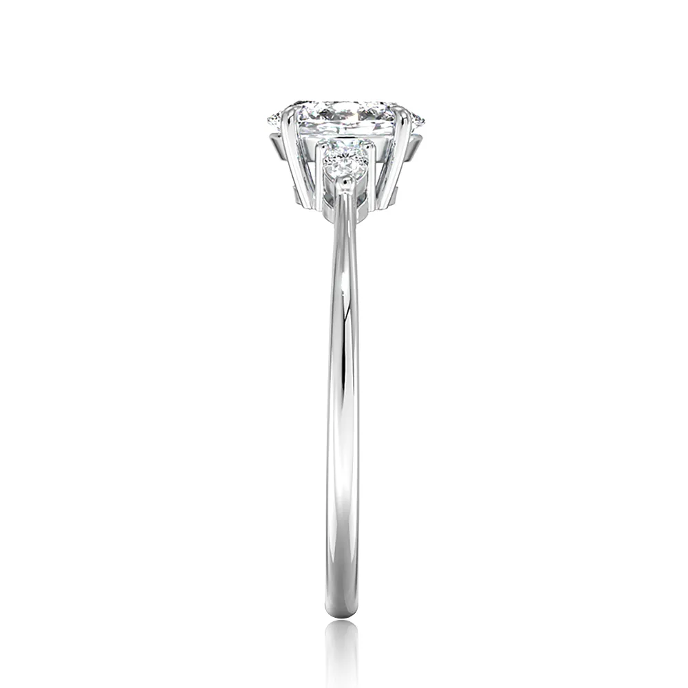 Princess Cut Three Stone Engagement Ring sold by MSBLUE Jewelry product image thumbnail 5
