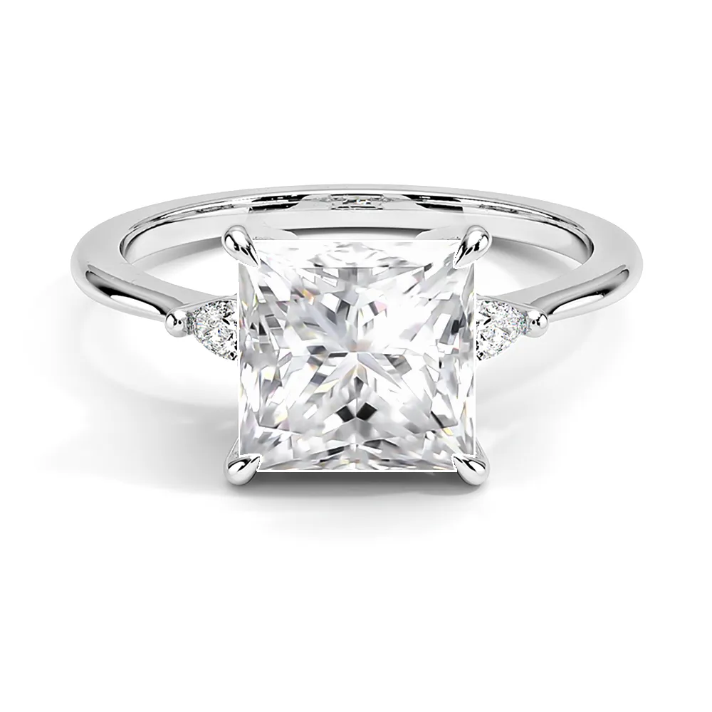 Princess Cut Three Stone Engagement Ring sold by MSBLUE Jewelry