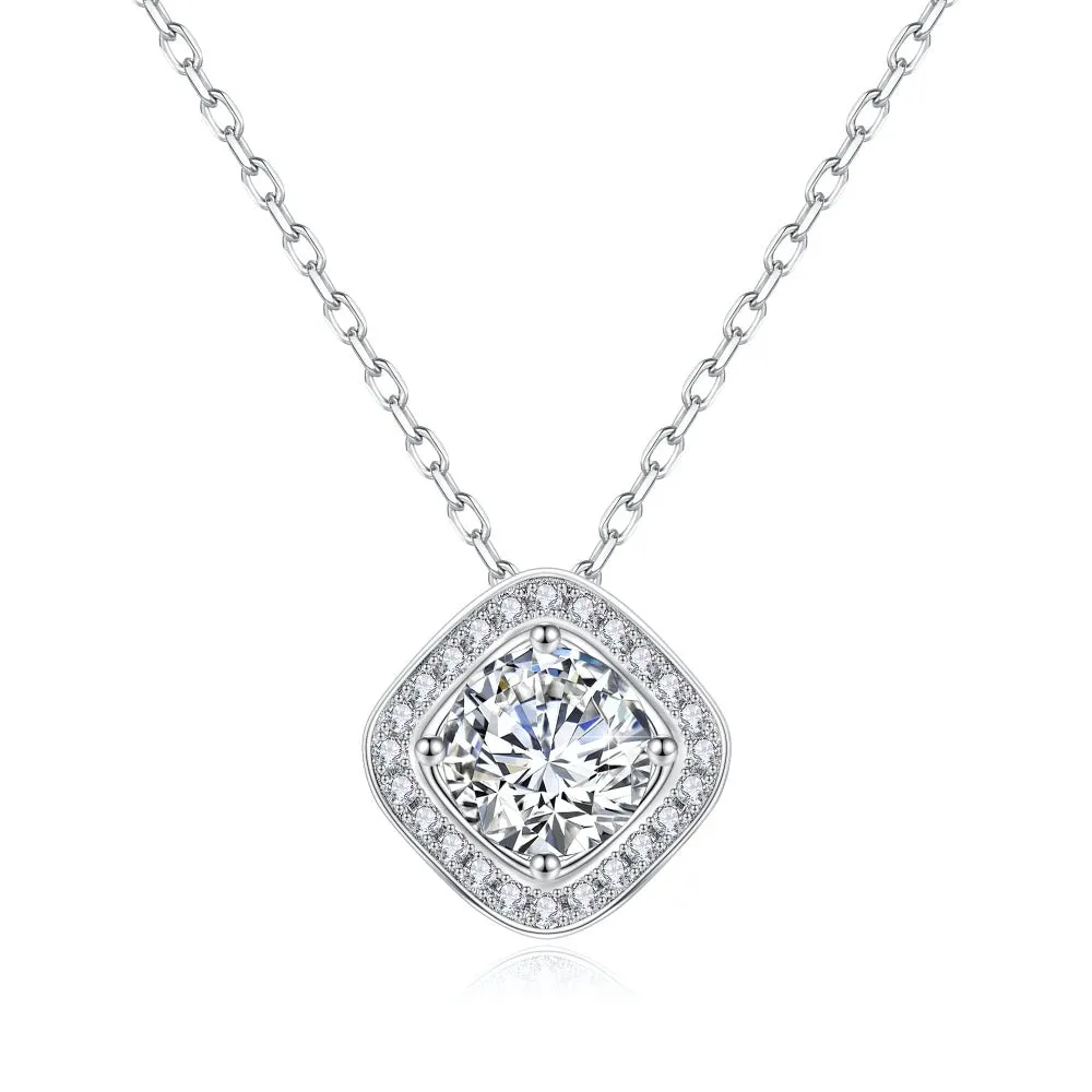 1 CT. Luxury Square Moissanite Necklace sold by MSBLUE Jewelry