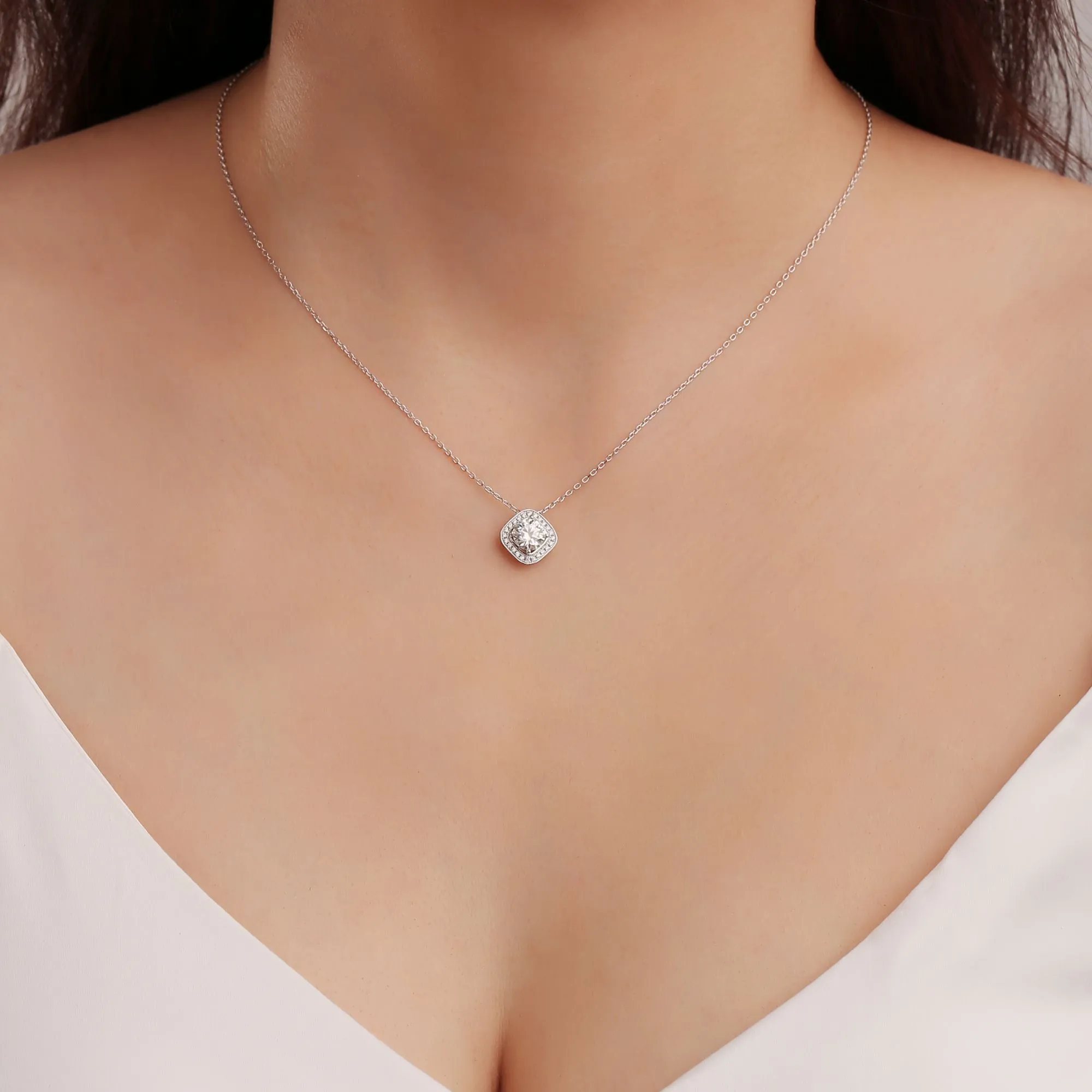 1 CT. Luxury Square Moissanite Necklace sold by MSBLUE Jewelry product image thumbnail 3