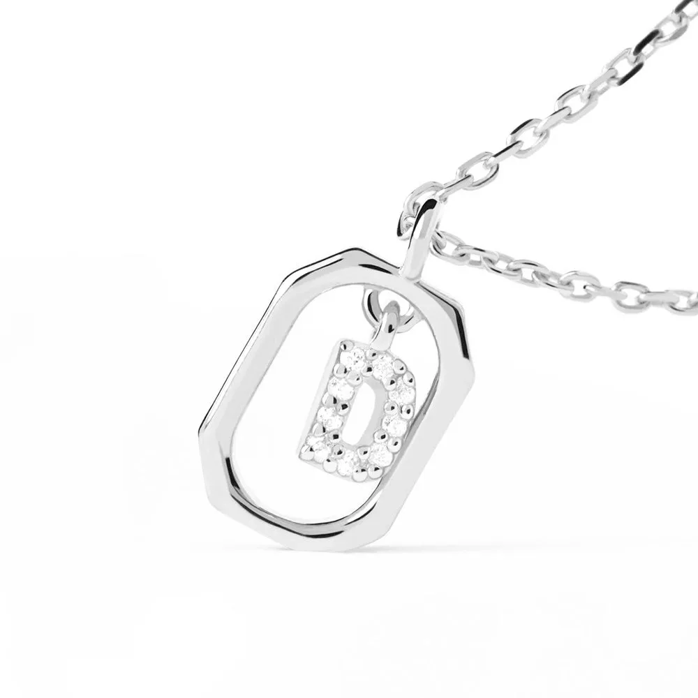 Moissanite Initial D Dangle Pendant Necklace sold by MSBLUE Jewelry product image thumbnail 3