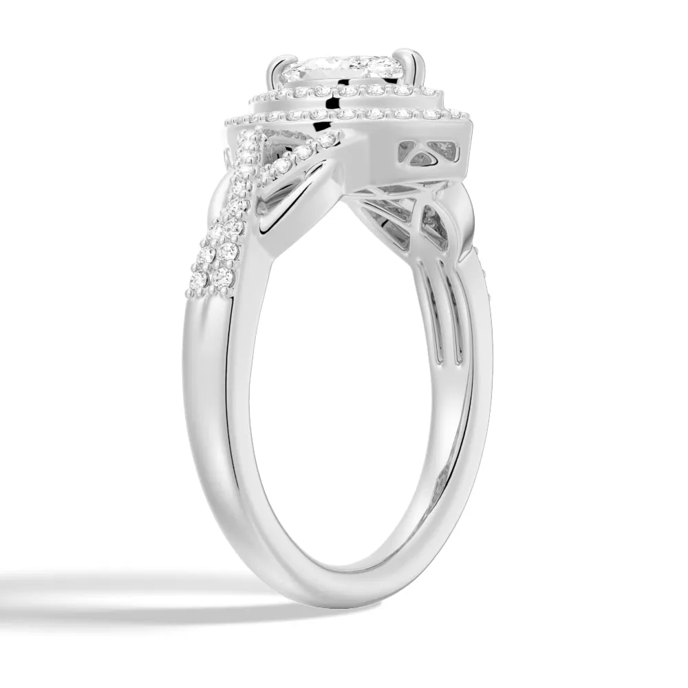 Vintage Double Halo Marquise Moissanite Engagement Ring sold by MSBLUE Jewelry product image thumbnail 4