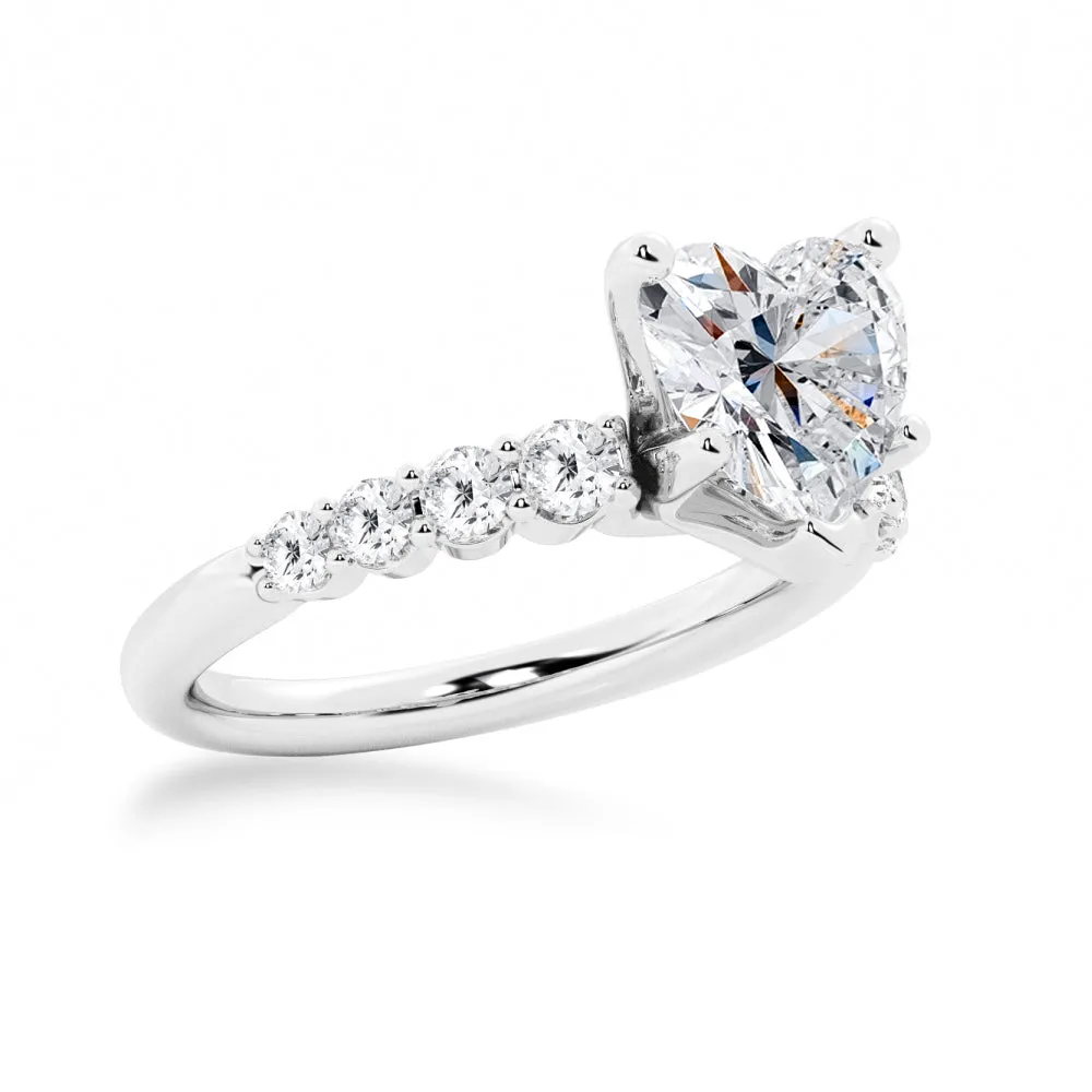 Classic Shared-Prong Heart Shaped Engagement Ring sold by MSBLUE Jewelry product image thumbnail 4