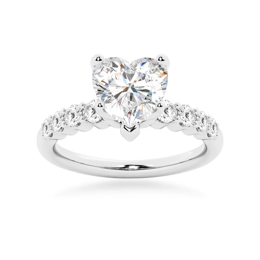Classic Shared-Prong Heart Shaped Engagement Ring sold by MSBLUE Jewelry