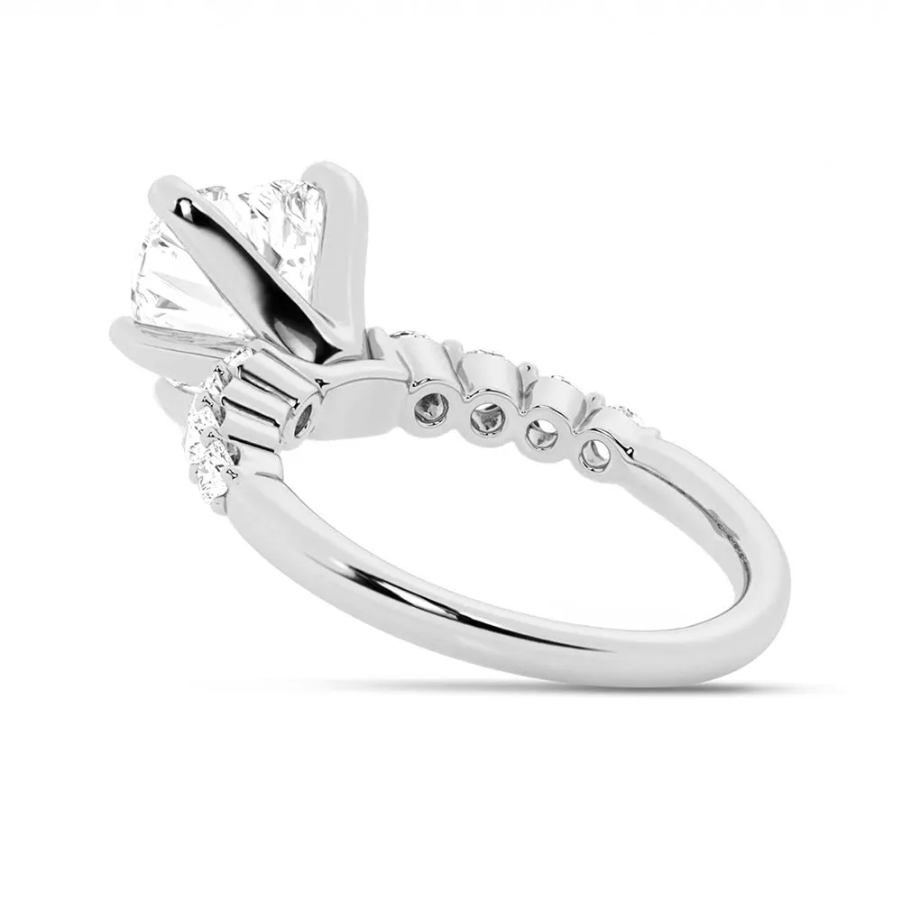 Classic Shared-Prong Heart Shaped Engagement Ring sold by MSBLUE Jewelry product image thumbnail 5