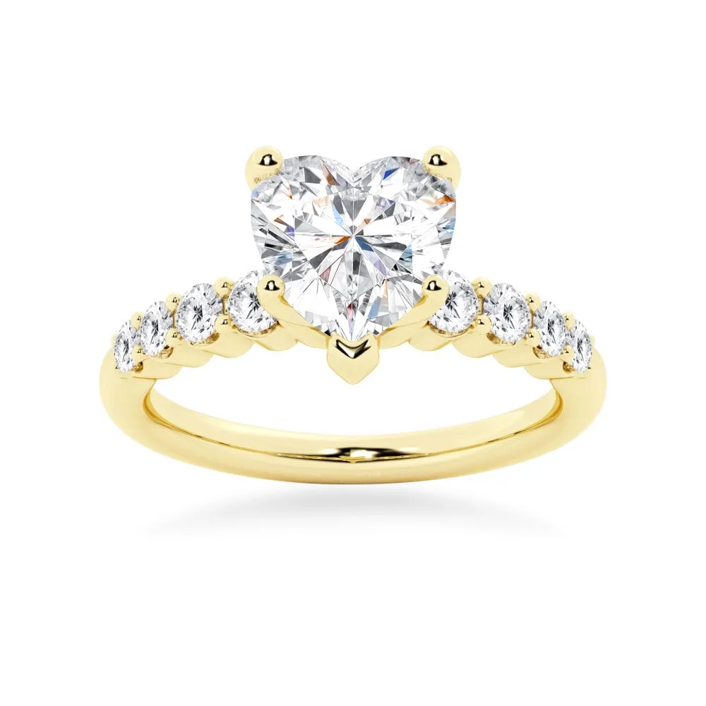 Classic Shared-Prong Heart Shaped Engagement Ring sold by MSBLUE Jewelry product image thumbnail 2