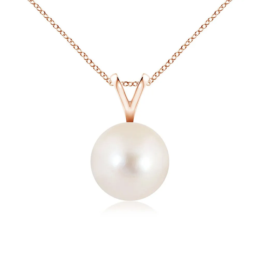 8mm Freshwater Cultured Pearl Solitaire V Bale Pendant sold by MSBLUE Jewelry product image thumbnail 3
