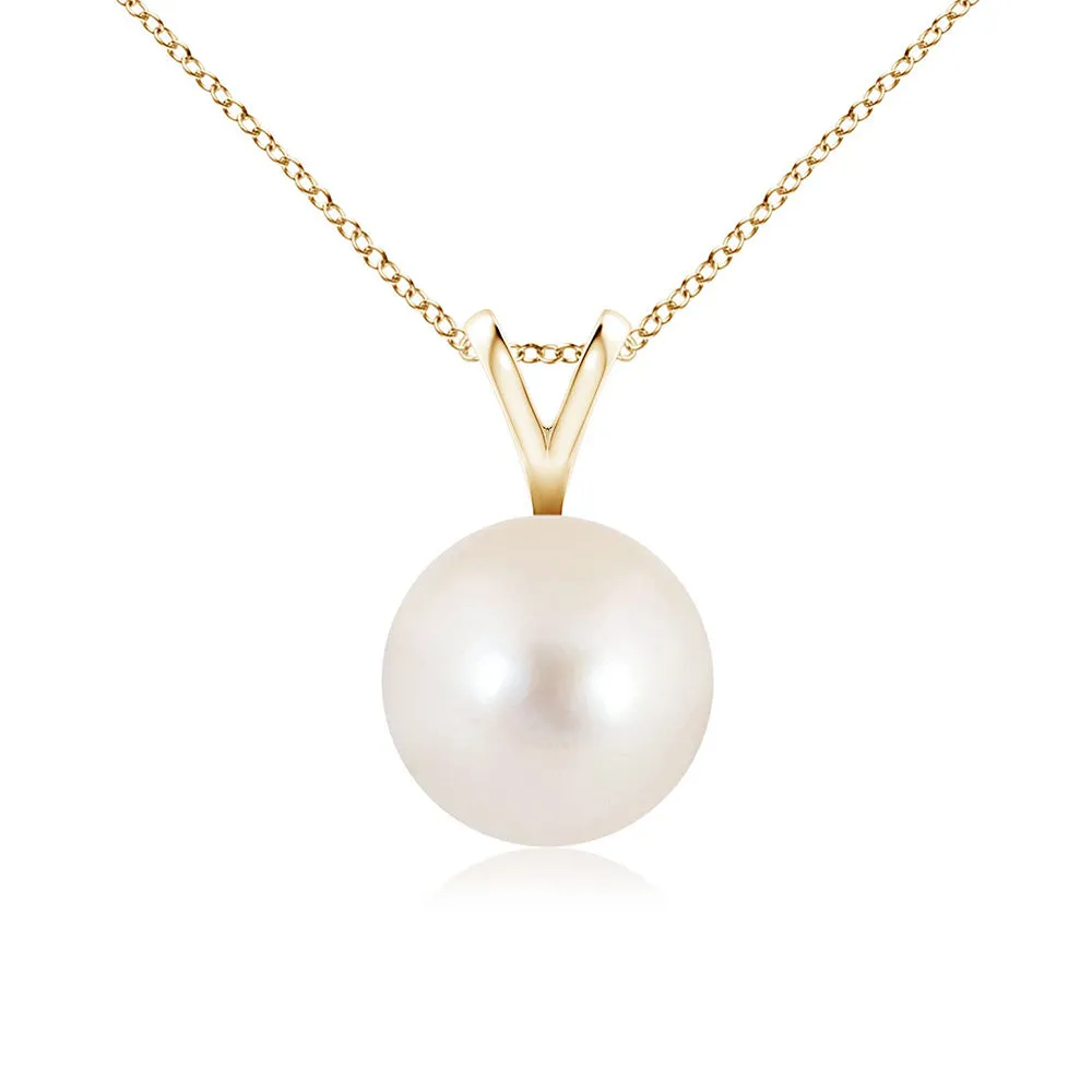 8mm Freshwater Cultured Pearl Solitaire V Bale Pendant sold by MSBLUE Jewelry product image thumbnail 2