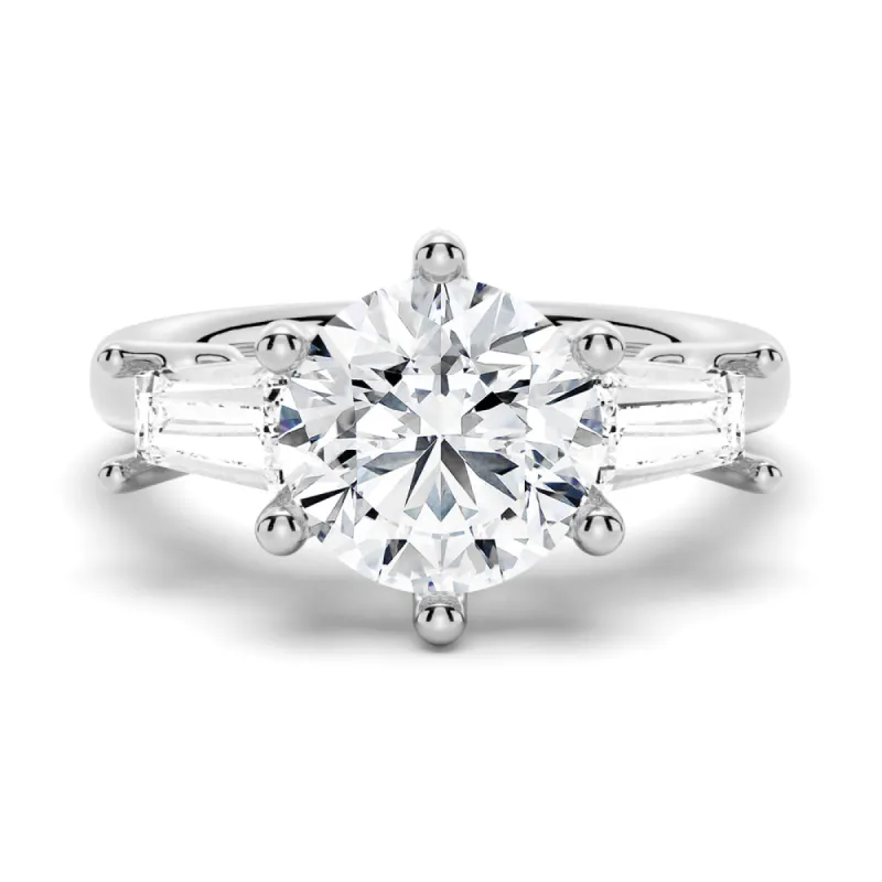 Tapered Baguette Three Stone Engagement Ring [Ships within 24 hrs] sold by MSBLUE Jewelry