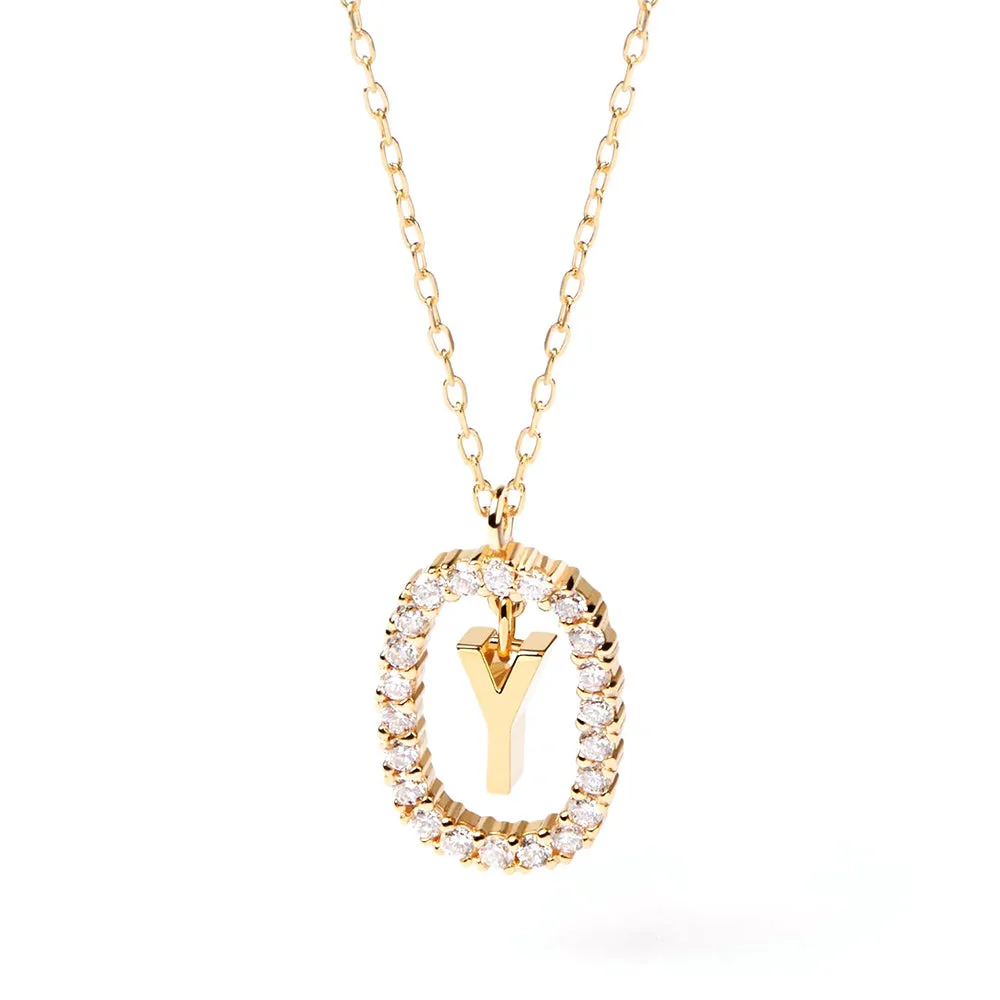 Moissanite Letter Y Dangle Pendant Necklace sold by MSBLUE Jewelry product image thumbnail 2