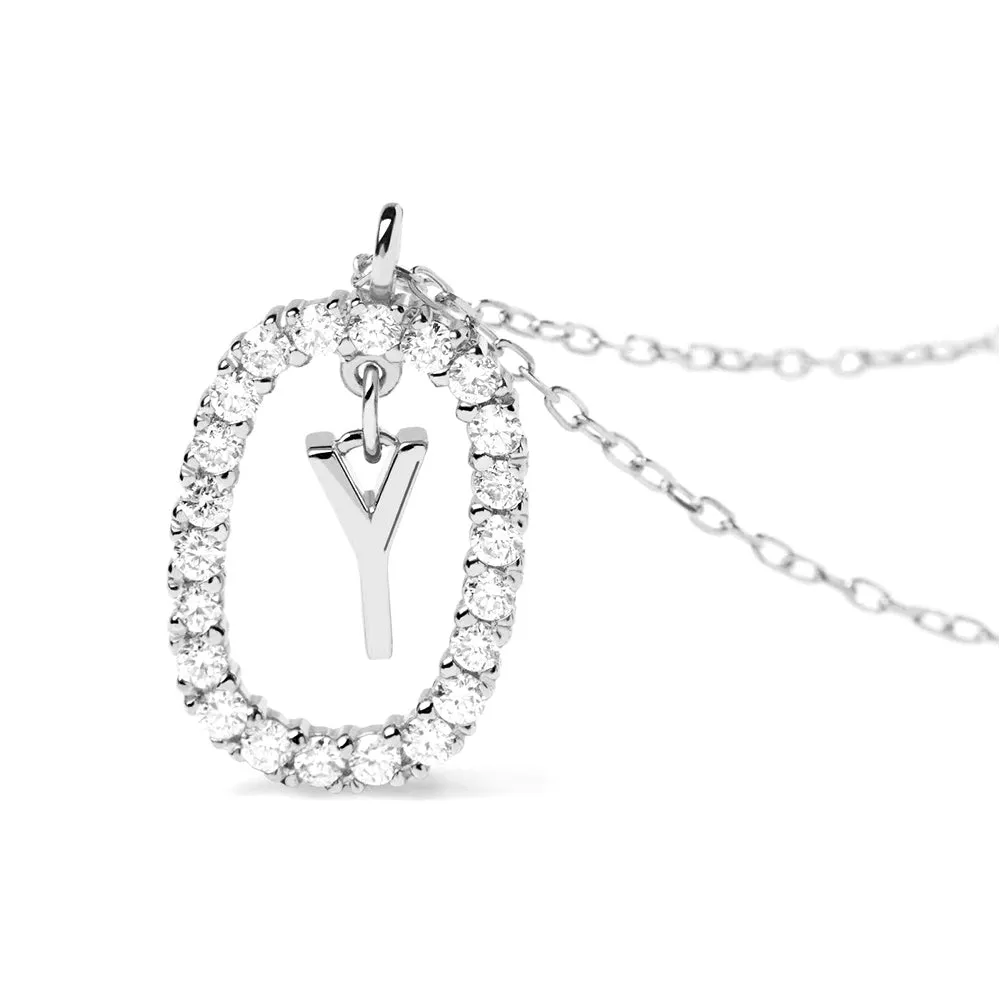 Moissanite Letter Y Dangle Pendant Necklace sold by MSBLUE Jewelry product image thumbnail 3