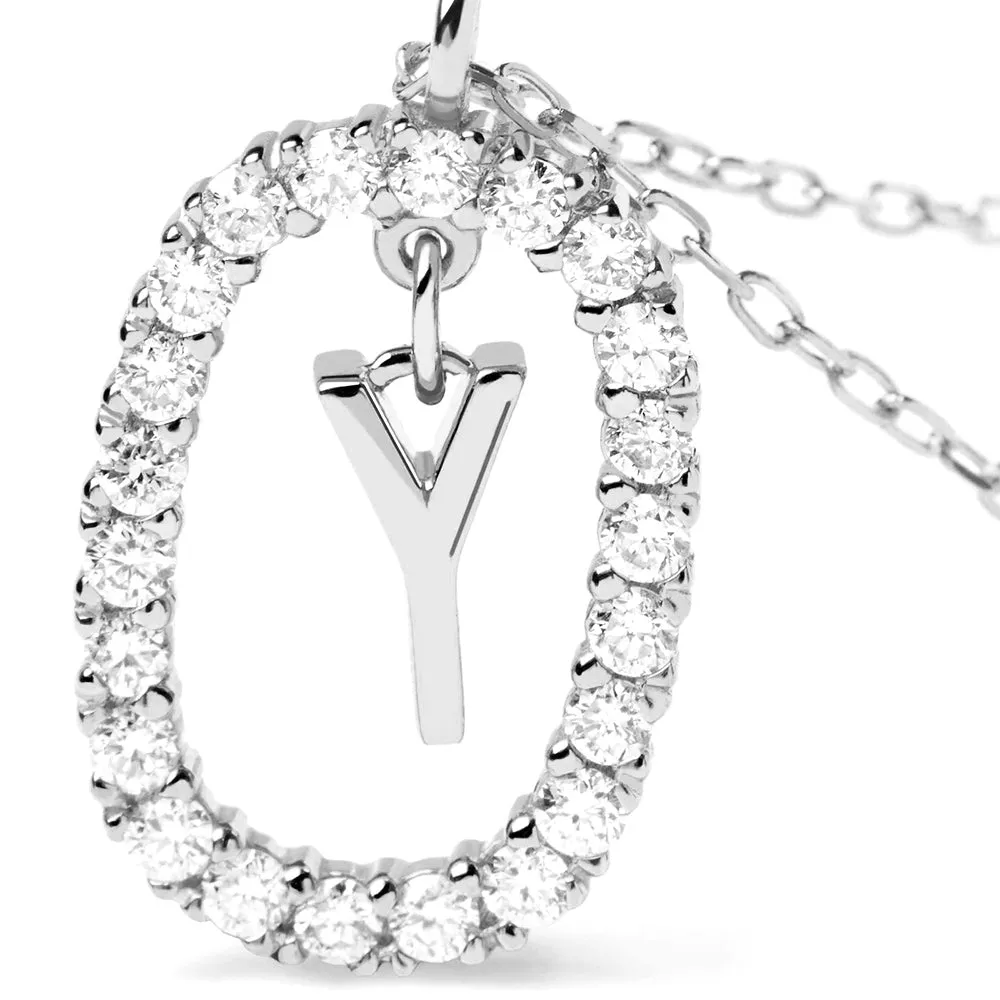 Moissanite Letter Y Dangle Pendant Necklace sold by MSBLUE Jewelry product image thumbnail 4