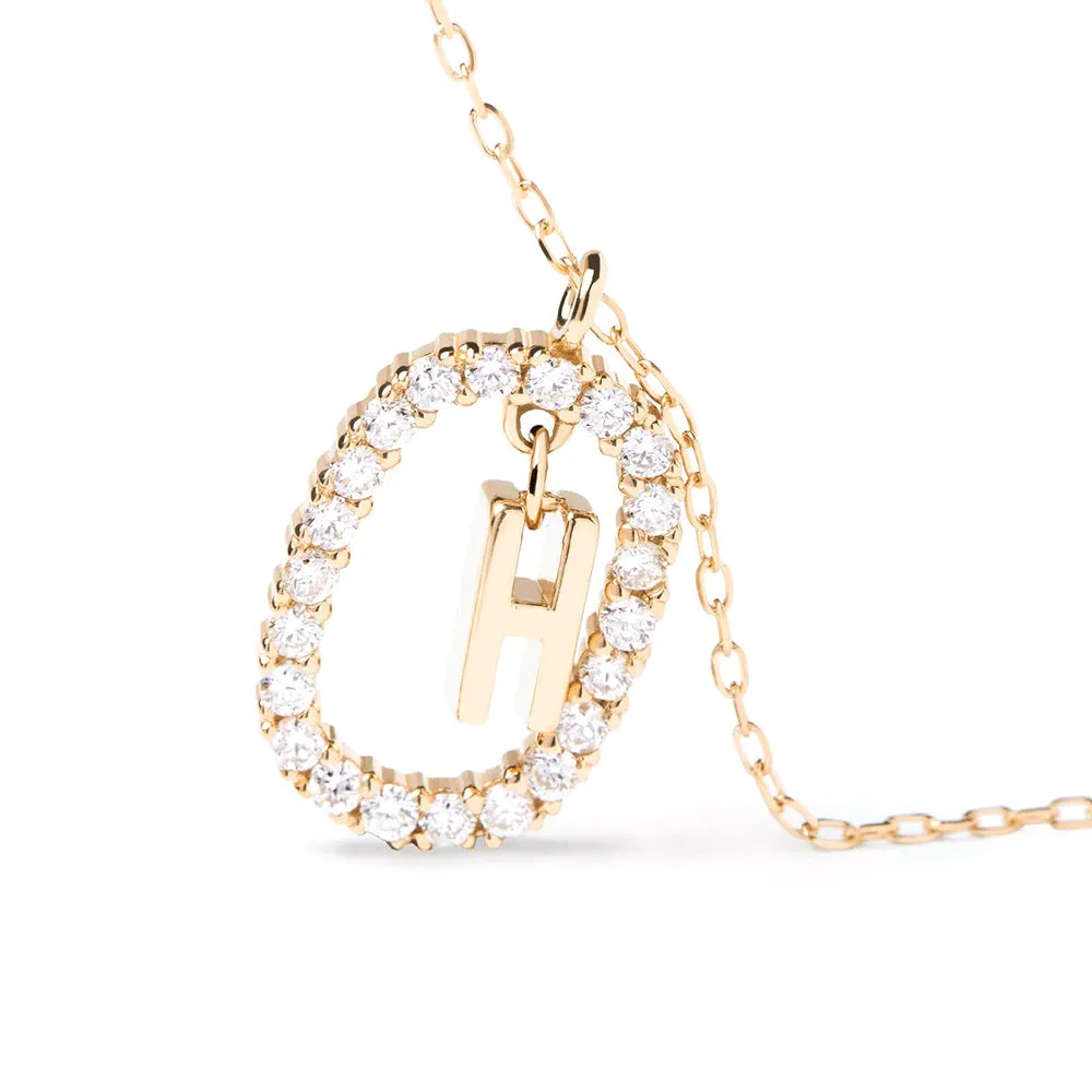 Moissanite Letter H Dangle Pendant Necklace sold by MSBLUE Jewelry product image thumbnail 5