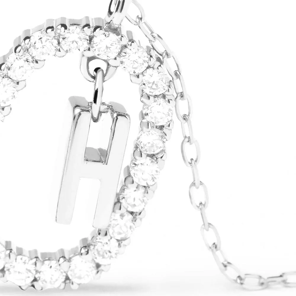 Moissanite Letter H Dangle Pendant Necklace sold by MSBLUE Jewelry product image thumbnail 4