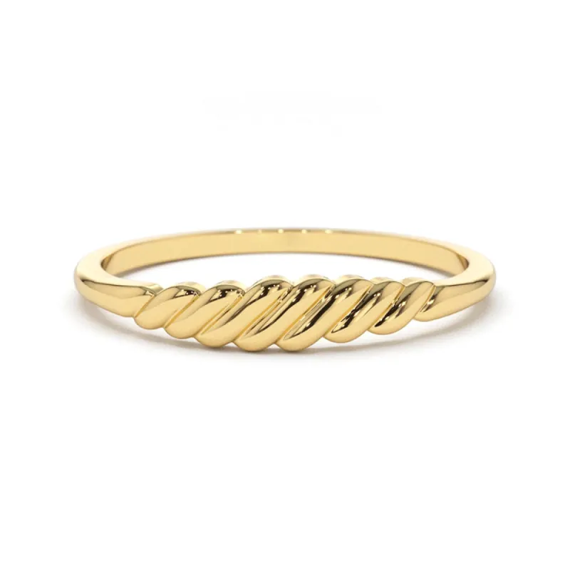 Thin Croissant Stacking Ring made by MSBLUE Jewelry