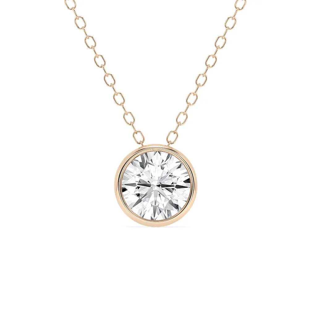 1 CT. Round Cut Moissanite Bezel Set Pendant Necklace sold by MSBLUE Jewelry product image thumbnail 3