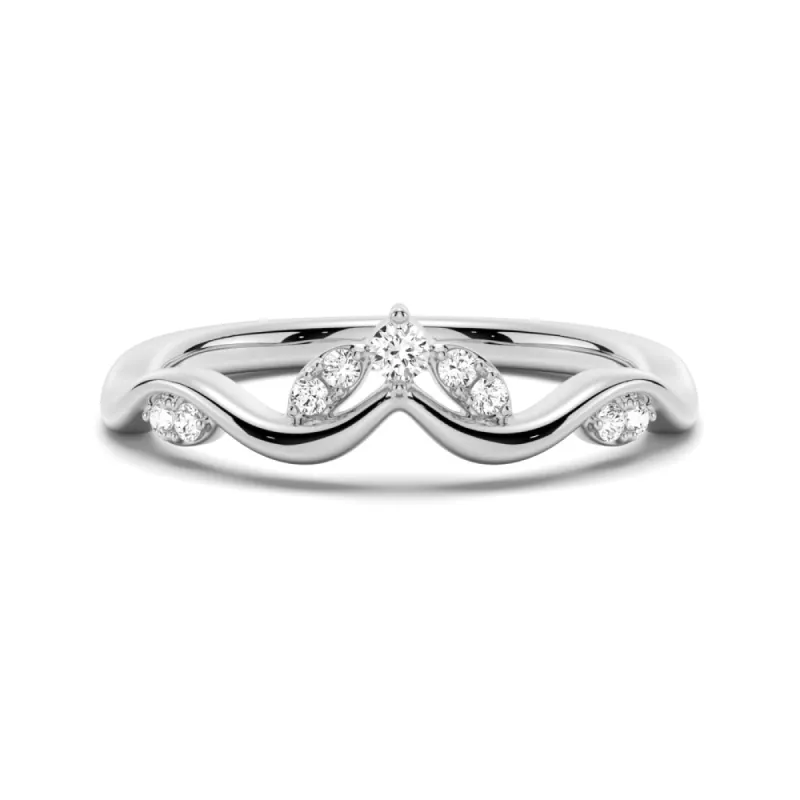 Winding Willow Curved Moissanite Wedding Band sold by MSBLUE Jewelry