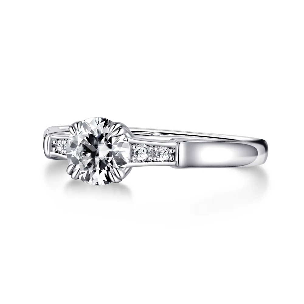 Brilliant Solitaire Round Cut Engagement Ring With Accents sold by MSBLUE Jewelry product image thumbnail 5