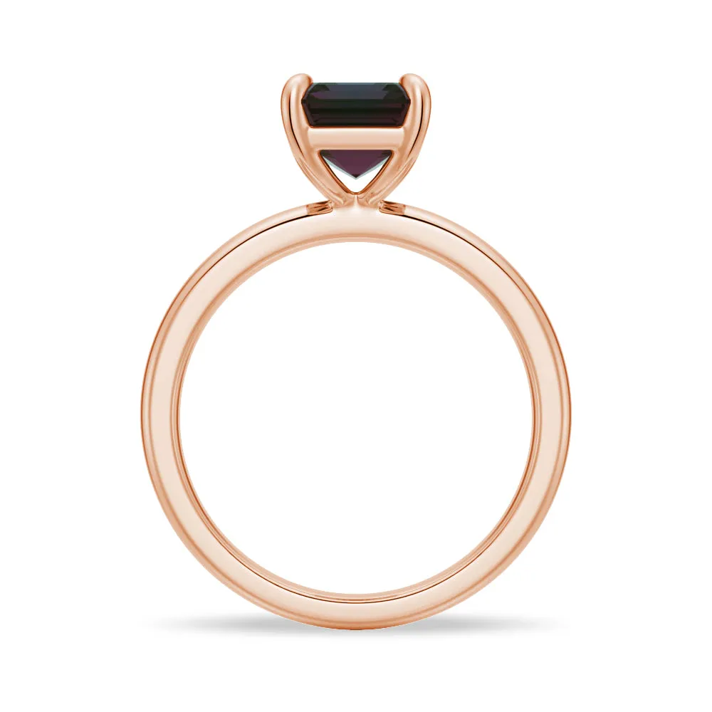 3 CT. Solitaire Emerald Cut Alexandrite Engagement Ring sold by MSBLUE Jewelry product image thumbnail 4