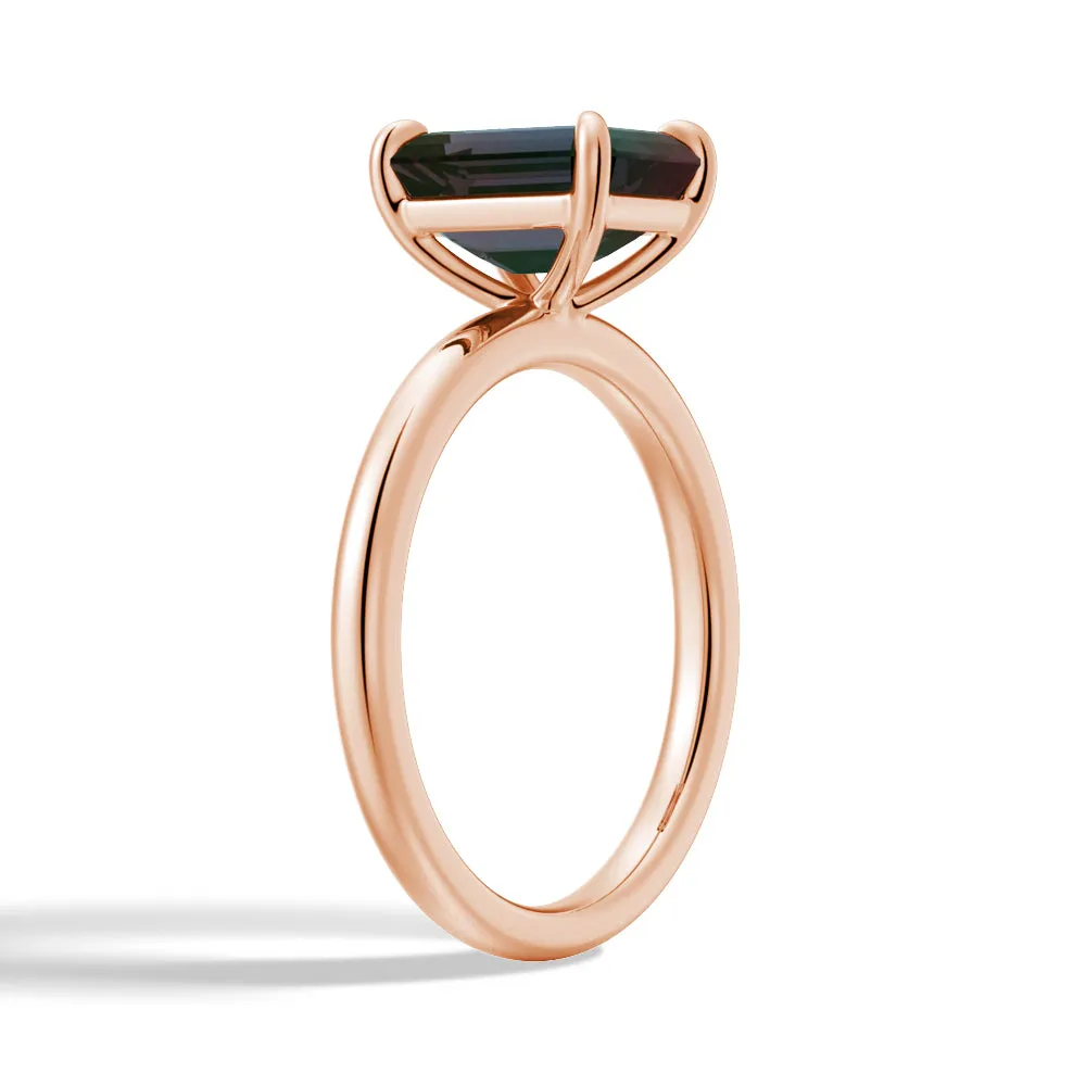 3 CT. Solitaire Emerald Cut Alexandrite Engagement Ring sold by MSBLUE Jewelry product image thumbnail 2