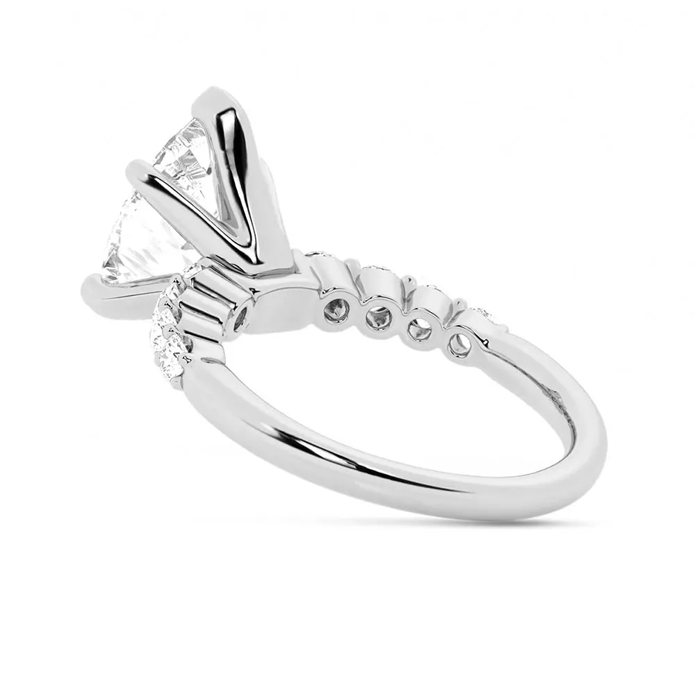 Classic Shared Prong Pear Shaped Moissanite Engagement Ring sold by MSBLUE Jewelry product image thumbnail 5