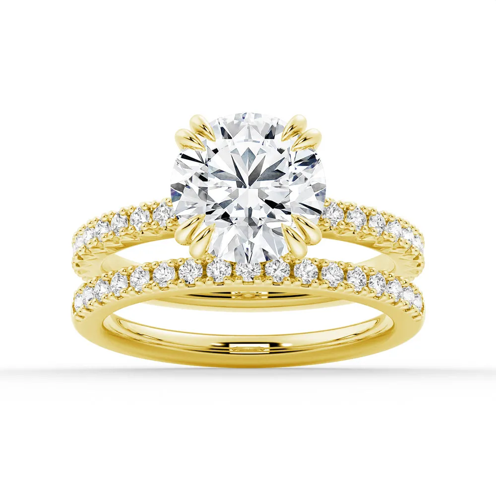Round Cut Moissanite Bridal Set in Sterling Silver (Copy) sold by MSBLUE Jewelry product image thumbnail 2