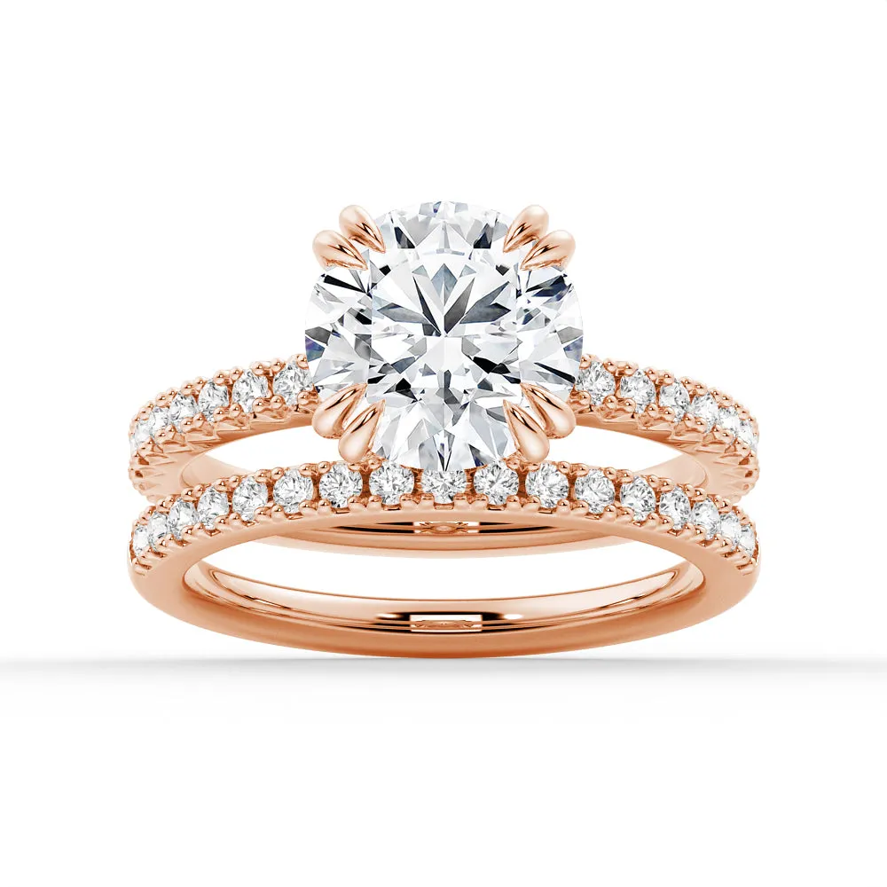 Round Cut Moissanite Bridal Set in Sterling Silver (Copy) sold by MSBLUE Jewelry product image thumbnail 3
