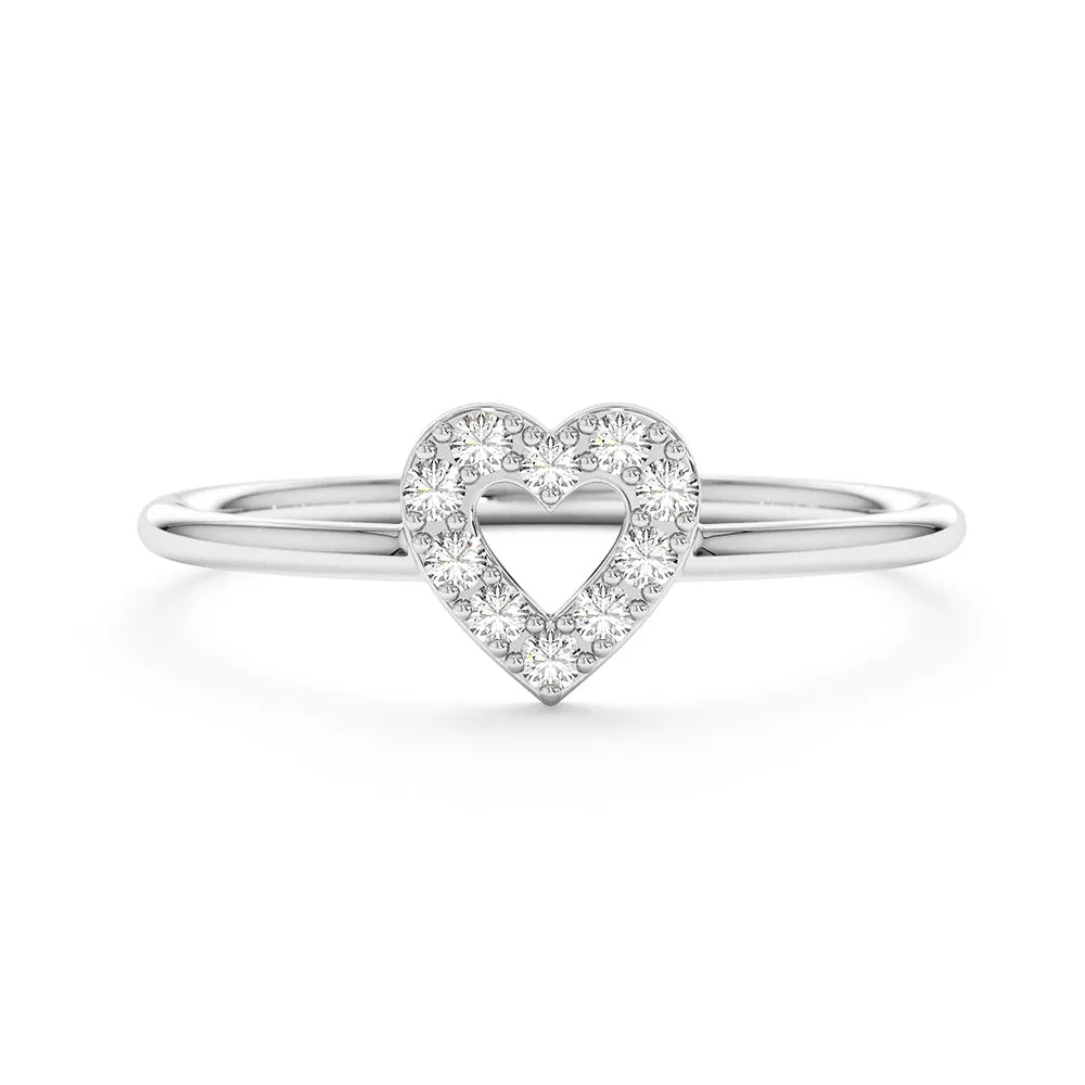 Petite Diamond Heart Shaped Ring sold by MSBLUE Jewelry product image thumbnail 2