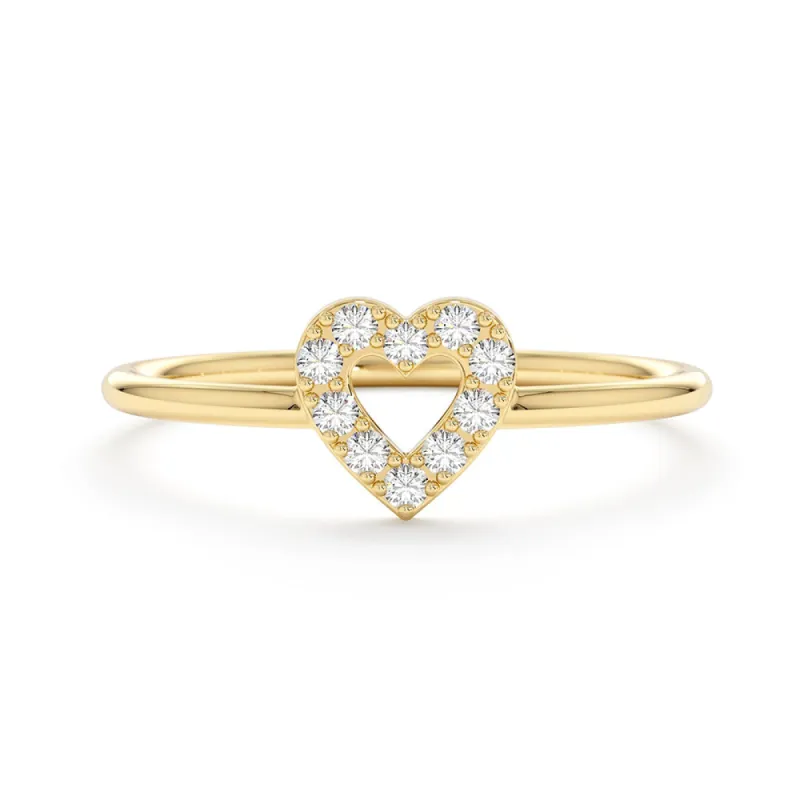 Petite Diamond Heart Shaped Ring sold by MSBLUE Jewelry