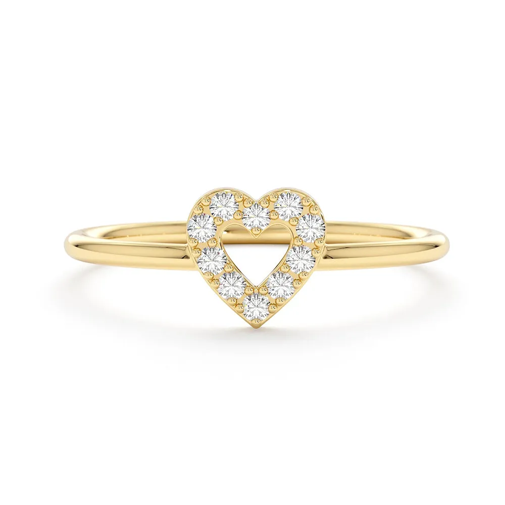 Petite Diamond Heart Shaped Ring sold by MSBLUE Jewelry